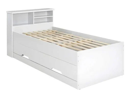 Bed Boris Met Laden En Opbergruimte - Wit - 90X190 Cm