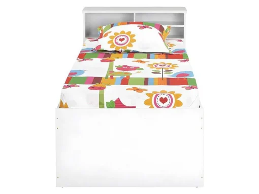 Bed Boris Met Laden En Opbergruimte - Wit - 90X190 Cm