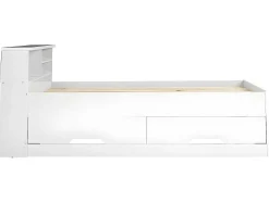 Bed Boris Met Laden En Opbergruimte - Wit - 90X190 Cm