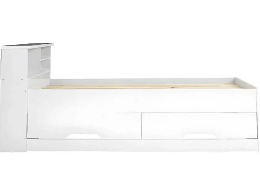 Bed Boris Met Laden En Opbergruimte - Wit - 90X190 Cm