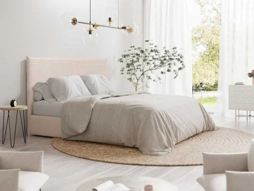 Bed Hoofdeinde 160 Cm - Corduroy Fluweel - Beige - Ambrilia