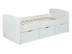 Bed Louane Met 2 Lades En 1 Opbergruimte - 90 X 190 Cm - Wit