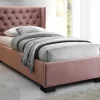 Bed Massimo Gestoffeerde Hoofdeinde Met Capitons - 90X200 Cm - Roze Fluweel