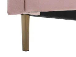 Bed Met Hoofdeinde In Schelpvorm - 160 X 200 Cm - Fluweel - Roze - Livaya