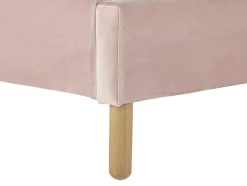 Bed Met Hoofdeinde In Schelpvorm 90 X 190 Cm - Fluweel - Roze - Moana