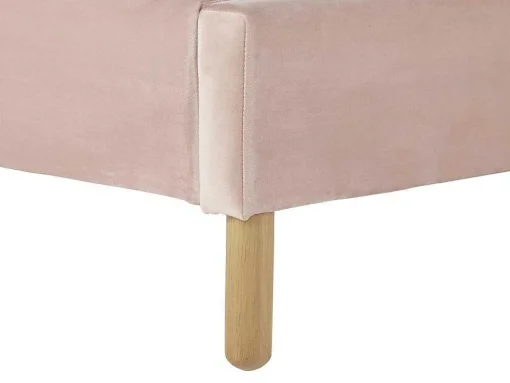 Bed Met Hoofdeinde In Schelpvorm 90 X 190 Cm - Fluweel - Roze - Moana