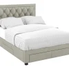 Bed Met Lades - Fluweel Champagnekleur - 140X190 Cm - Leopold