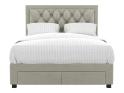 Bed Met Lades - Fluweel Champagnekleur - 140X190 Cm - Leopold