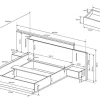 Bed Met Nachtkastjes 160 X 200 Cm - 2 Laden - Met Led'S - Kleur : Naturel En Antraciet - Francoli
