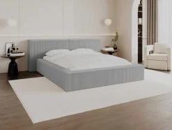 Bed Met Opbergruimte 180 X 200 Cm - Ribfluweel - Lichtgrijs - Timano - Van Pascal Morabito