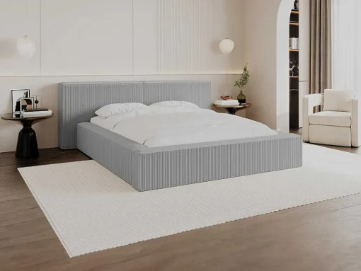 Bed Met Opbergruimte 180 X 200 Cm - Ribfluweel - Lichtgrijs - Timano - Van Pascal Morabito