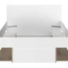 Bed Met Opbergruimte 120 X 190 Cm Wit En Houtlook Kinselia