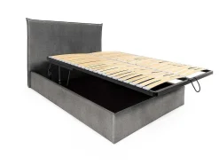 Bed Met Opbergruimte 140 X 200 Cm - Velours - Grijs - Soryo - Van Pascal Morabito