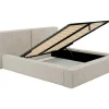 Bed Met Opbergruimte 180 X 200 Cm - Ribfluweel - Beige + Matras - Timano