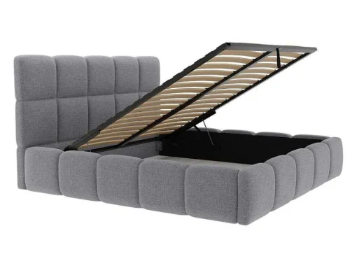 Bed Met Opbergruimte 160 X 200 Cm - Stof Met Textuur - Grijs - Damado Van Pascal Morabito