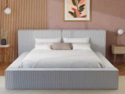Bed Met Opbergruimte 180 X 200 Cm - Ribfluweel - Lichtgrijs - Timano - Van Pascal Morabito