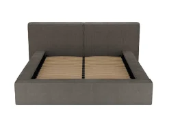 Bed Met Opbergruimte 180 X 200 Cm - Ribfluweel - Taupe + Matras - Timano