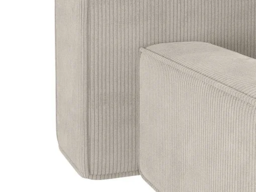 Bed Met Opbergruimte 160 X 200 Cm - Ribfluweel - Beige + Matras - Timano