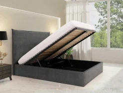 Bed Met Opbergruimte 140 X 200 Cm - Velours - Grijs - Soryo - Van Pascal Morabito