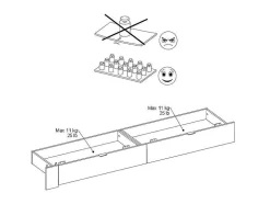Bed Met Opbergruimte 160 X 200 Cm - Met Ledverlichting - Kleur: Naturel En Zwart + Bedbodem - Velona