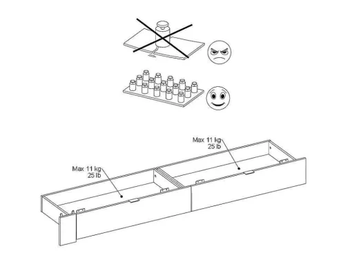 Bed Met Opbergruimte 160 X 200 Cm - Met Ledverlichting - Kleur: Naturel En Zwart + Bedbodem - Velona