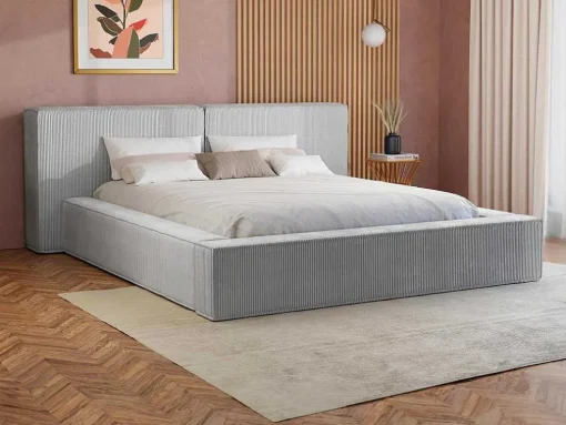 Bed Met Opbergruimte 180 X 200 Cm - Ribfluweel - Lichtgrijs - Timano - Van Pascal Morabito