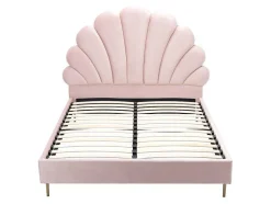 Bed Met Schelpvorm 140 X 190 Cm - Velours - Roze - Livaya
