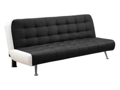 Bedbank Van Kunstleer Murni En Poef - Zwart