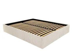 Bedbodem Met Opbergruimte 140 X 190 Cm Van Beige Ribfluweel - Pontos Van Ysmee