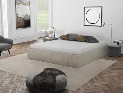 Bedbodem Met Opbergruimte 140 X 190 Cm Van Beige Ribfluweel - Pontos Van Ysmee