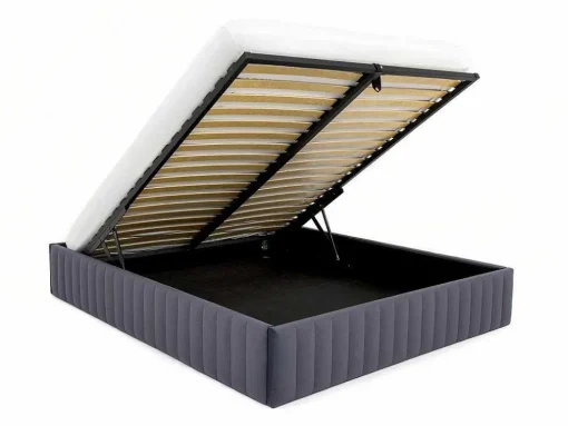 Bedbodem Met Opbergruimte 160 X 200 Cm Van Grijs Velours - Sethi Van Dreamea