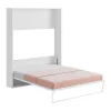 Bedkast 160 X 200 Cm Verticaal Manueel Te Openen Wit Met Matras Malina Ii
