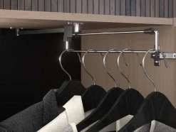 Bedkast Met Opbergruimte - Met Ledverlichting - L265 Cm - Kleur: Naturel En Zwart - Velona