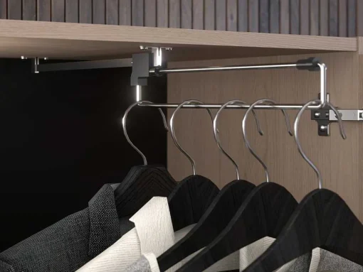 Bedkast Met Opbergruimte - Met Ledverlichting - L265 Cm - Kleur: Naturel En Zwart - Velona