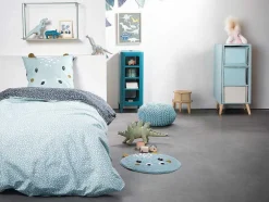 Bedlinnen Voor Kinderen In Katoen Met 57 Draden/Cm - Dekbedovertrek 140 X 200 Cm + 1 Kussensloop - Blauw - Talary
