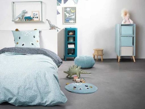 Bedlinnen Voor Kinderen In Katoen Met 57 Draden/Cm - Dekbedovertrek 140 X 200 Cm + 1 Kussensloop - Blauw - Talary