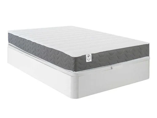 Bedset 140 X 190 Cm - Witte Bedbodem Met Opbergruimte + Matras In Schuim Met Hoge Dichtheid - Heaven Van Dreamea Play