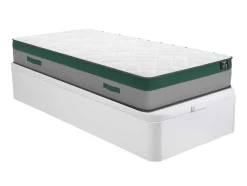 Bedset 90 X 190 Cm - Witte Bedbodem Met Opbergruimte + Matras Met Pocketveren - Prestige Van Ysmee Play