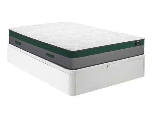 Bedset 160 X 200 Cm - Witte Bedbodem Met Opbergruimte + Matras Met Pocketveren - Prestige Van Ysmee Play