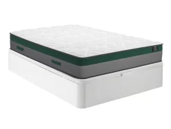 Bedset 140 X 190 Cm - Witte Bedbodem Met Opbergruimte + Matras Met Pocketveren - Prestige Van Ysmee Play