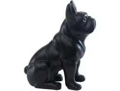 Beeld Van Franse Bulldog - Hars - L. 27 X B. 16 X H. 32 Cm - Mat Zwart - Doggo