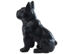 Beeld Van Franse Bulldog - Hars - L. 27 X B. 16 X H. 32 Cm - Mat Zwart - Doggo