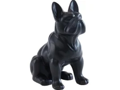 Beeld Van Franse Bulldog - Hars - L. 27 X B. 16 X H. 32 Cm - Mat Zwart - Doggo