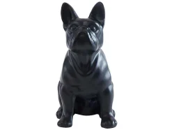 Beeld Van Franse Bulldog - Hars - L. 27 X B. 16 X H. 32 Cm - Mat Zwart - Doggo