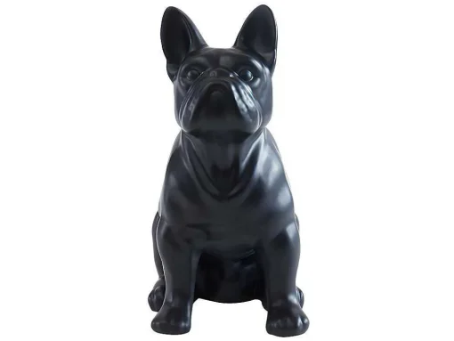 Beeld Van Franse Bulldog - Hars - L. 27 X B. 16 X H. 32 Cm - Mat Zwart - Doggo