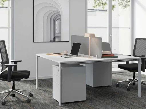 Behuizing Van Een Professioneel Mobiel Bureau - 3 Lades - Met Slot - Wit - Downtown