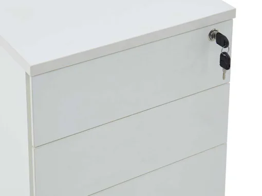 Behuizing Van Een Professioneel Mobiel Bureau - 3 Lades - Met Slot - Wit - Downtown