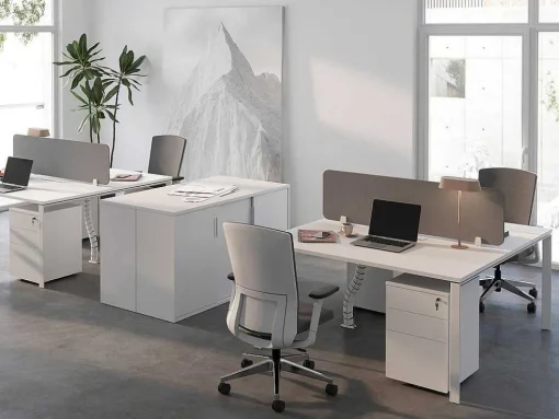 Behuizing Van Een Professioneel Mobiel Bureau - 3 Lades - Met Slot - Wit - Downtown