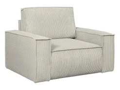 Beige Fauteuil Van Ribfluweel Amelia
