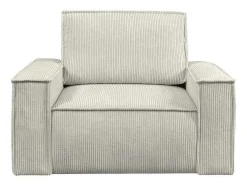 Beige Fauteuil Van Ribfluweel Amelia